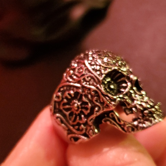 Sugar Skull Ring sz 10 - Picture 4 of 5